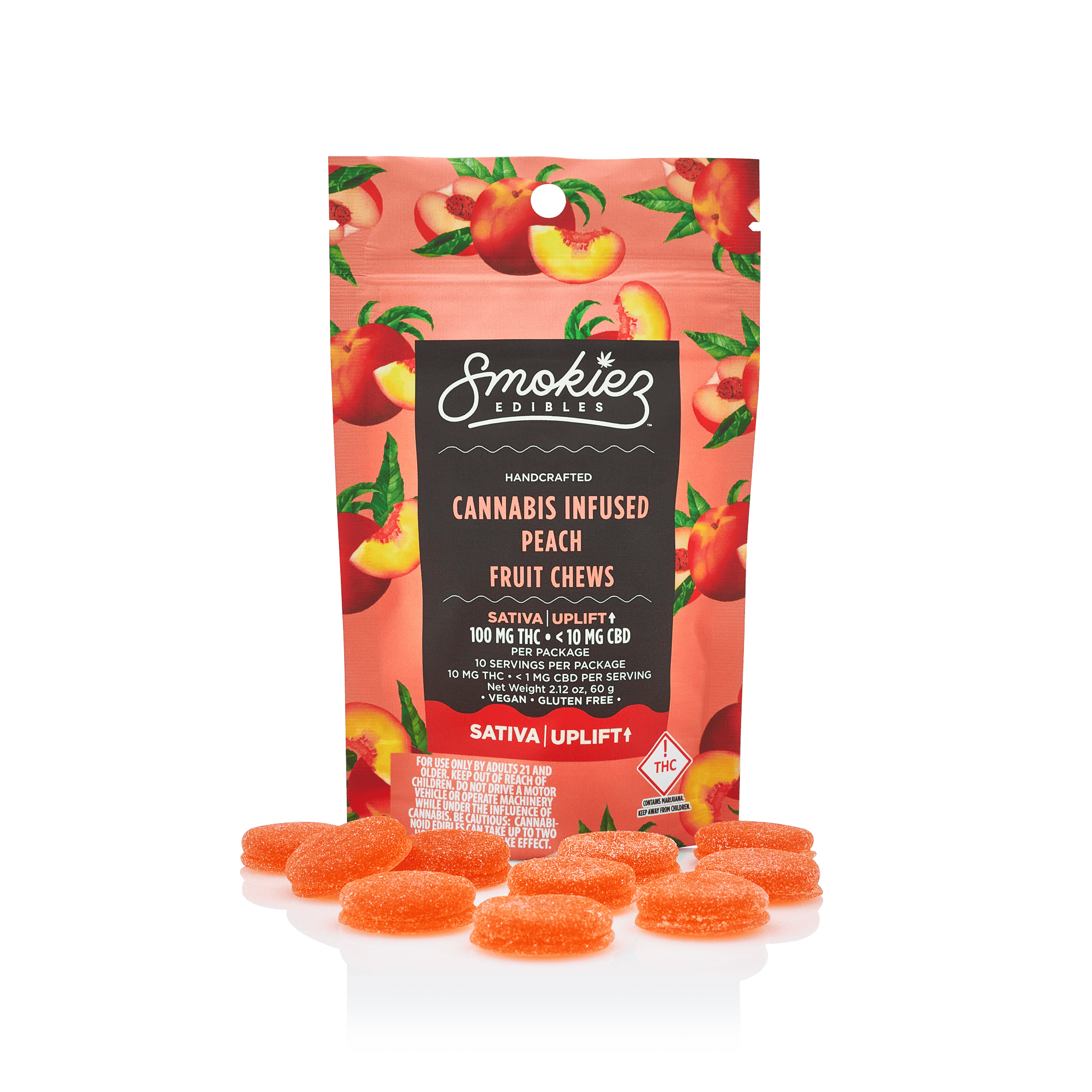 Peach Sativa 100mg THC Fruit Chews