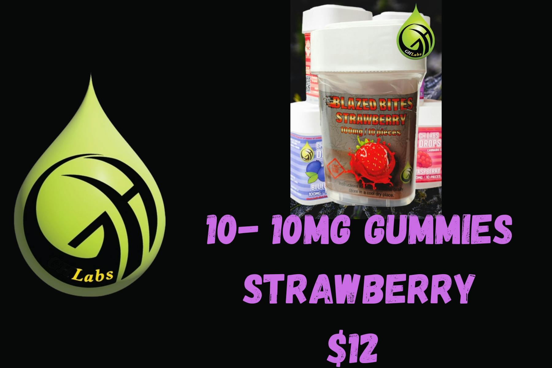 Gh Labs - Blaze Bites 100mg - Strawberry
