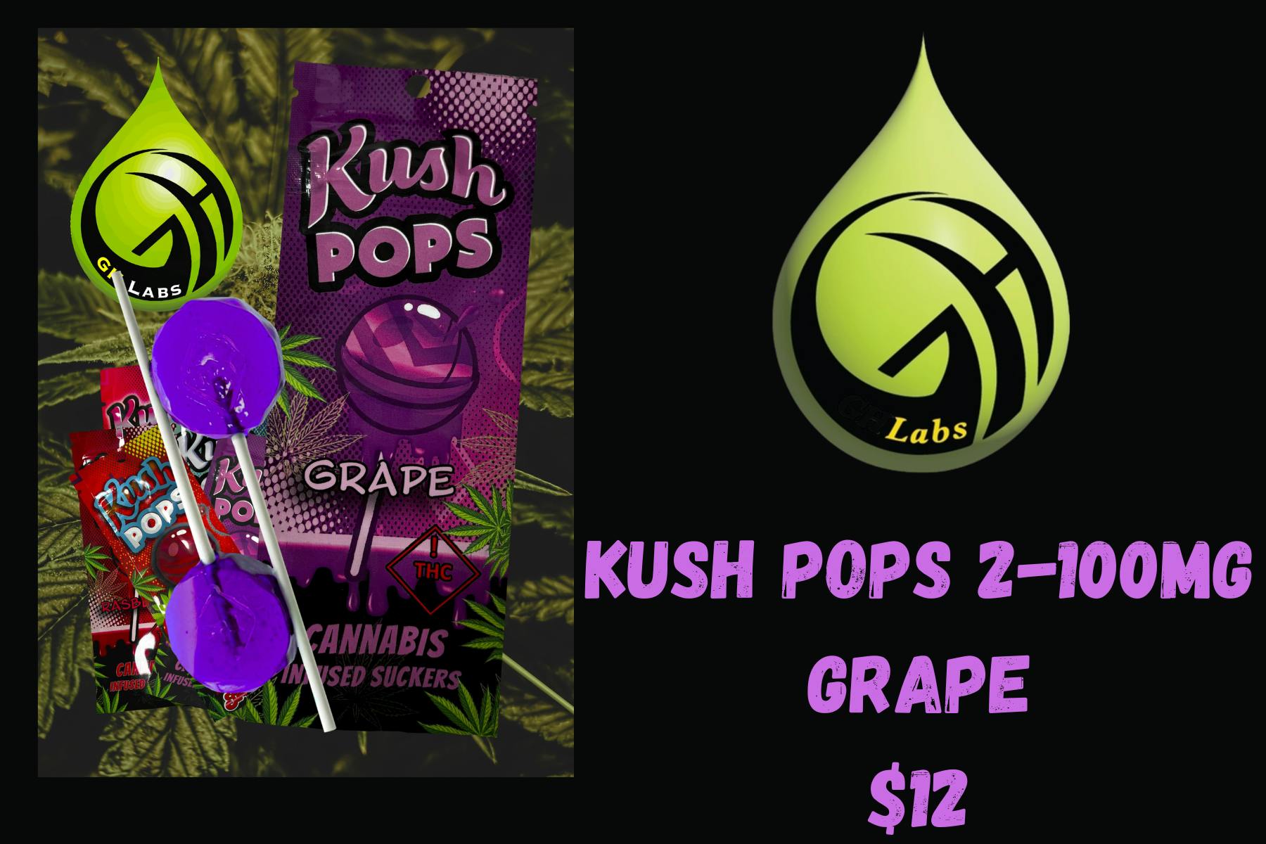 GH Labs - Kush Pops 200mg - Grape