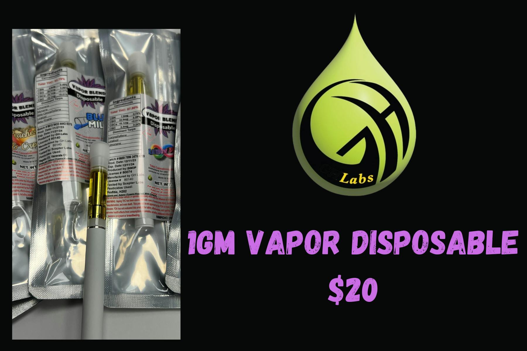 GH Labs - 1g Disposable - Watermelon Gum