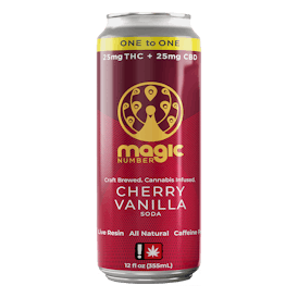 Magic Number Cherry Vanilla 1:1 Soda - 25MG THC/25MG CBD