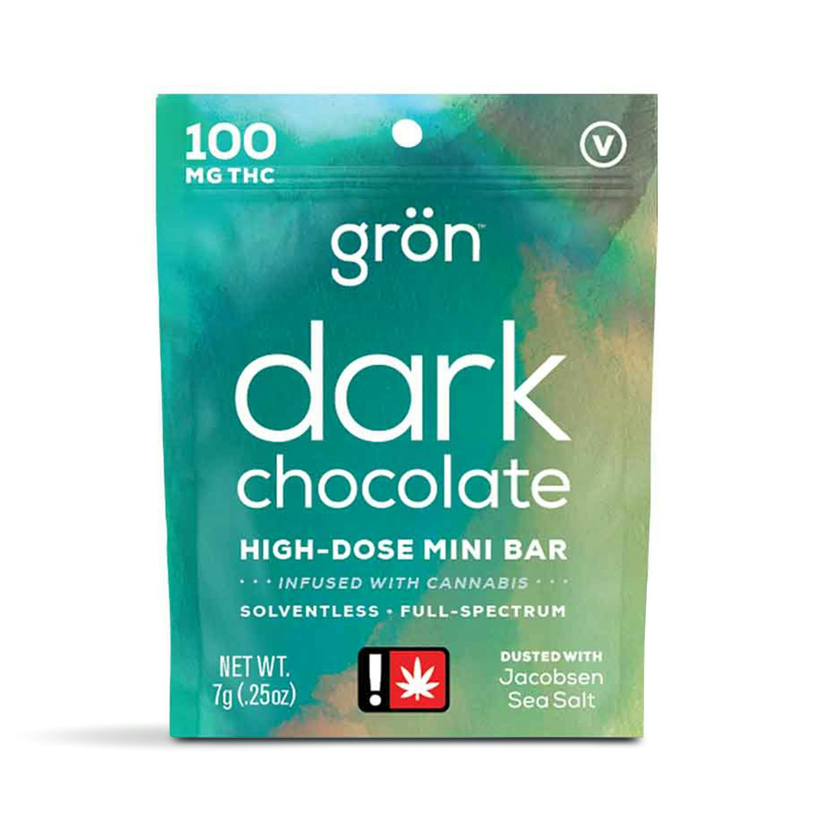 Grön THC Dark Chocolate High-Dose Mini Bar by Grön Edibles