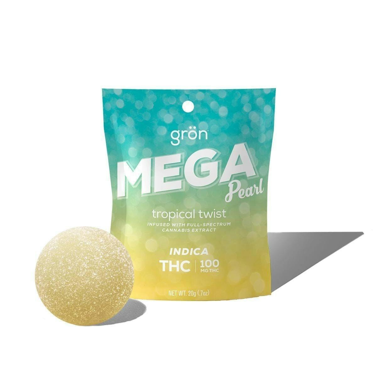 Grön THC Tropical Twist Mega Pearl - Indica by Grön Edibles