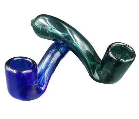 5.5" Cobalt Blue/Green/Amber Sherlock Hand Pipe