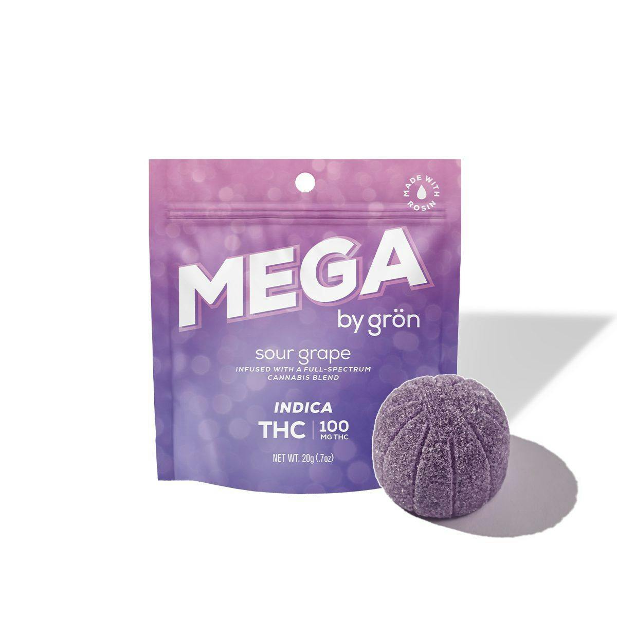 Sour Grape Gummies | 100mg | 10ct | 10mg/ea by Grön Edibles