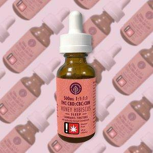 1:1:1:1 Honey Hibiscus Tincture THC/CBD/CBN/CBC