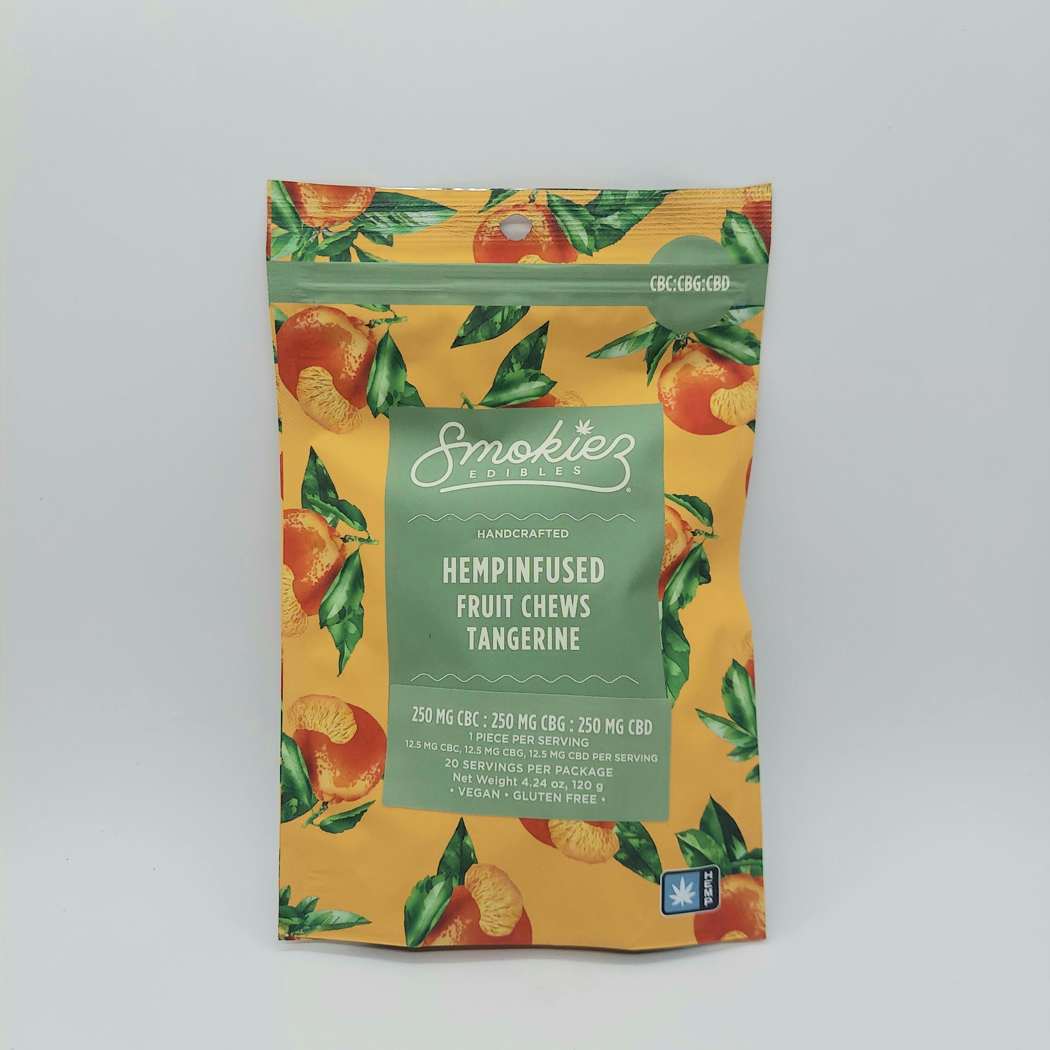 Sour Tangerine Gummies 1:1:1 CBC:CBG:CBD | 250mg | 20ct | 12.5mg/ea by Smokiez Edibles