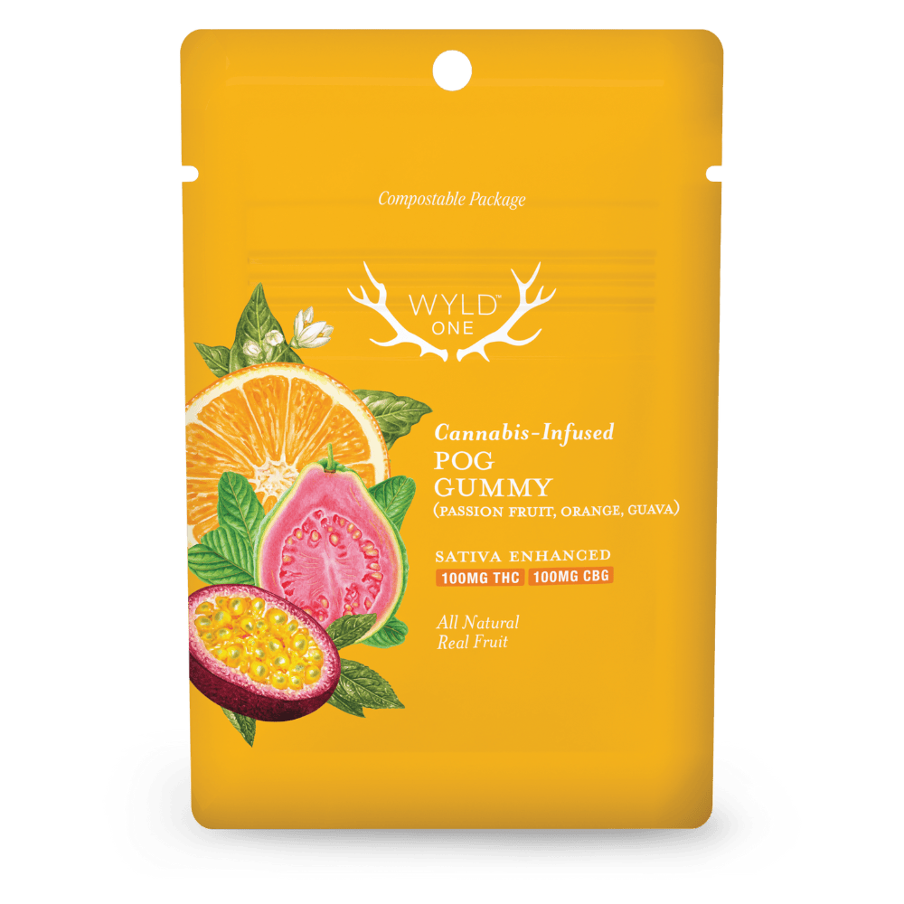 WYLD ONE | POG 1:1 THC:CBG Sativa Enhanced Scored Gummy | 100mg | Single
