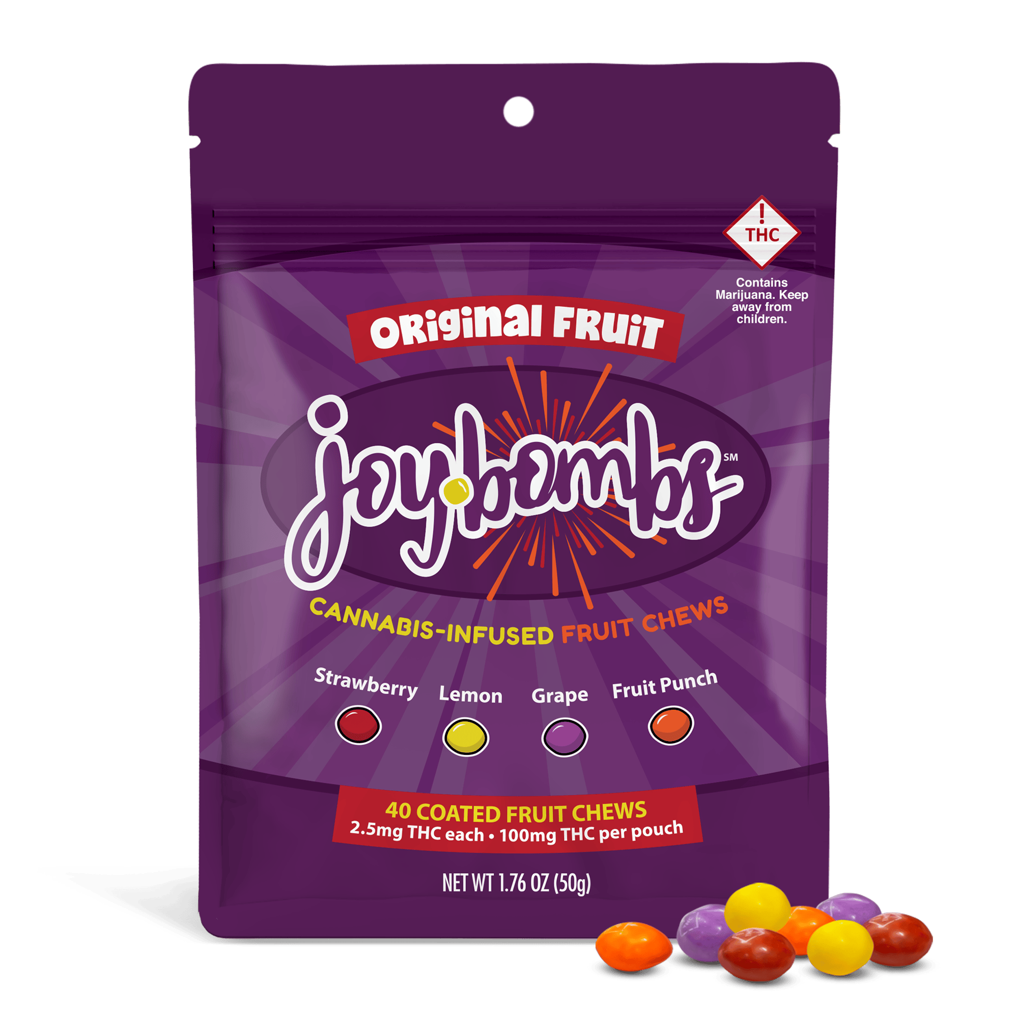 Joy Bombs Original Fruit - 100mg THC (40pk / 2.5mg THC ea) by Joyibles
