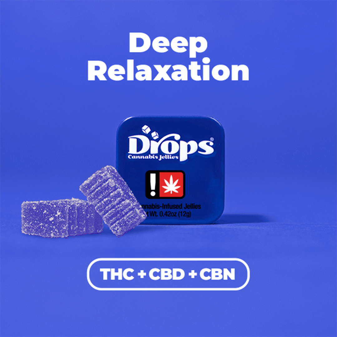 Drops | Black Currant Gummies | 200mg | 2ct | THC:CBD 50mg/ea by Drops