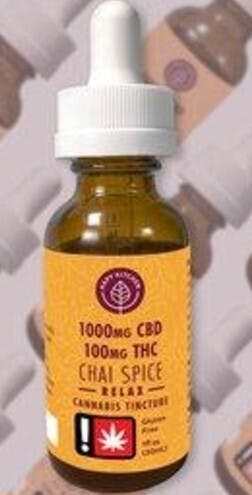 Tinctures - Relax Indica Chai - 1 oz. 1000mg CBD