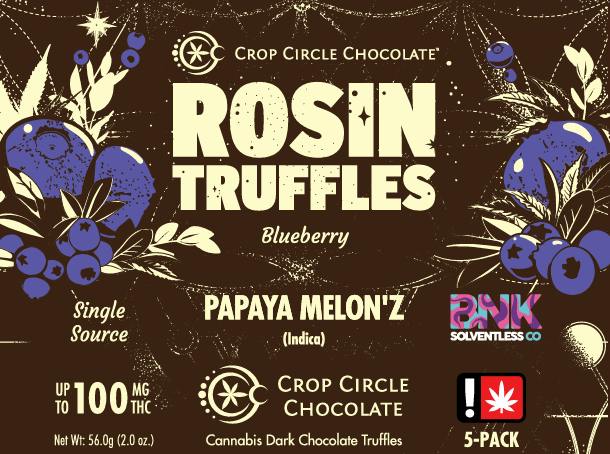 Blueberry Dark Chocolate Truffles | 100mg (THC) (Live Hash Rosin) | Crop Ci