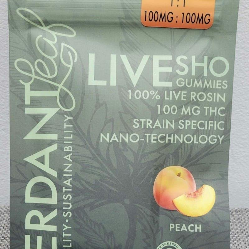 Gummy ~ Verdant Leaf ~ Ratio ~ Live Rosin ~ Peach | Gummies | 100mg/ea by Verdant