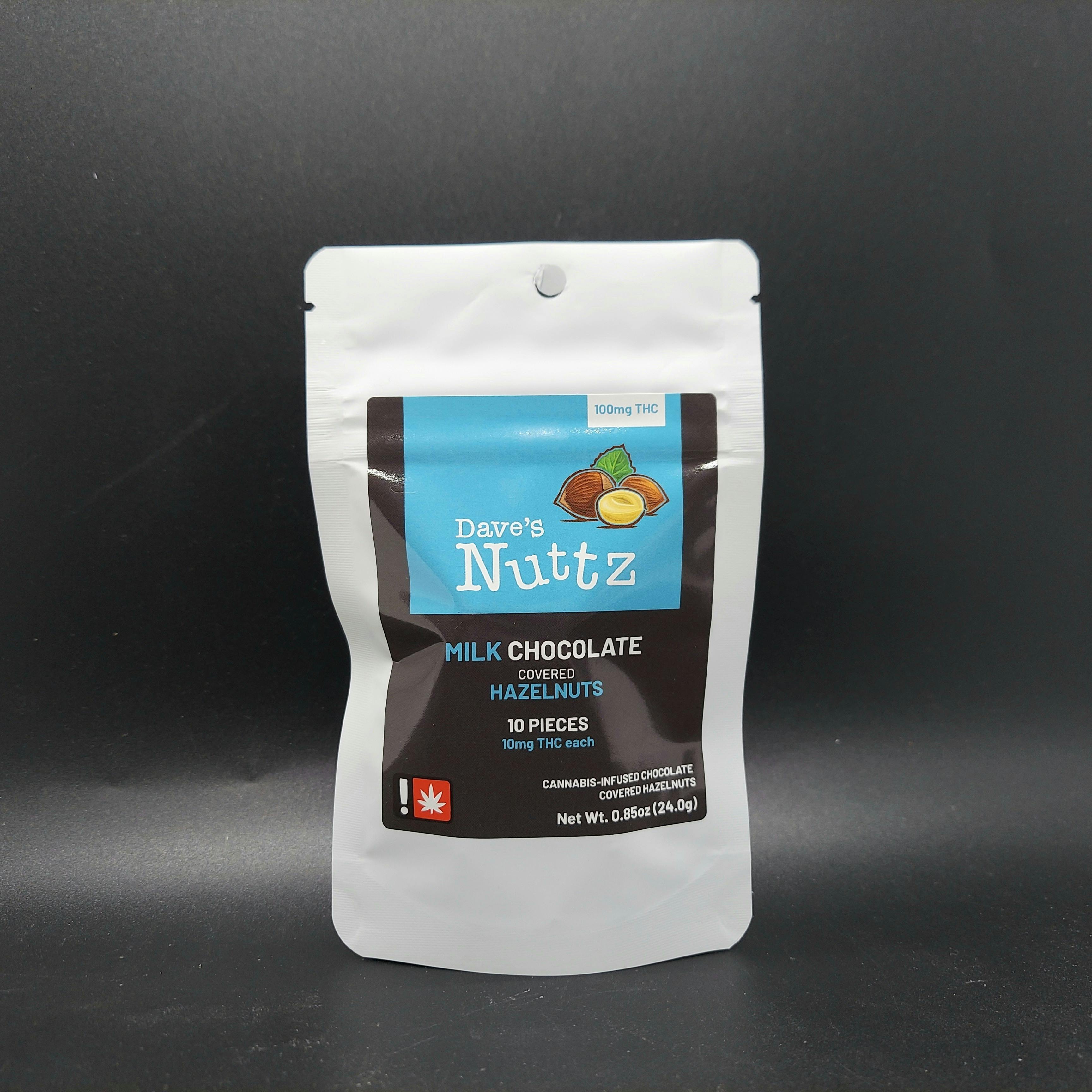 DAVE - Milk Chocolate Hazel Nuts - 100mg | Chocolates | 10pk | 10mg/ea