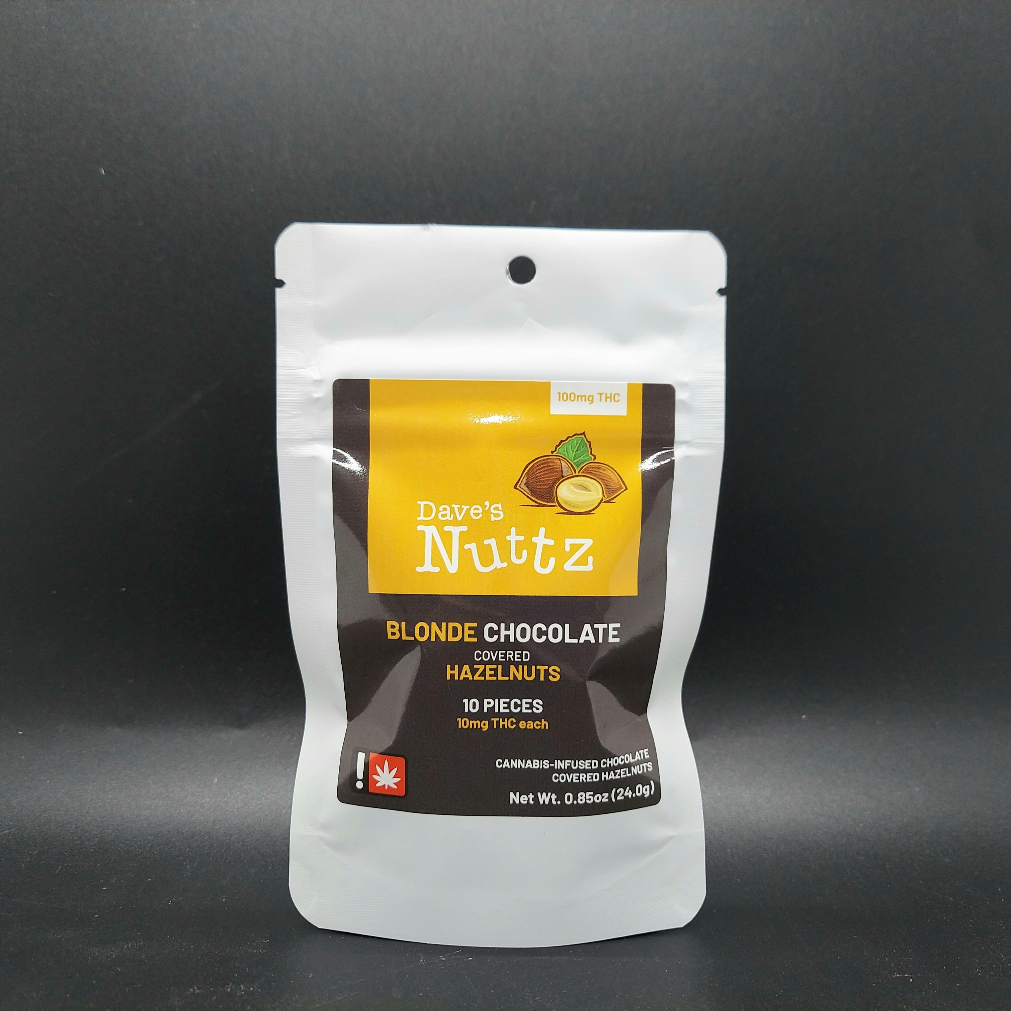 Dave's Nuttz - Blonde Chocolate Covered Hazelnut 10-Pack | Chocolates | 10p