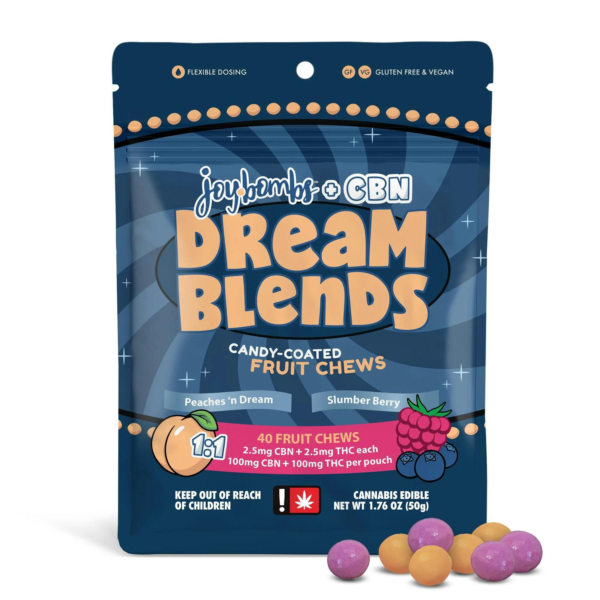 Joy Bombs + CBN 1:1 Dream Blends - 100mg THC (40pk / 2.5mg THC ea) by Joyibles