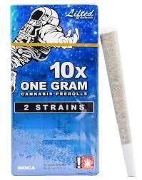 Lifted NW 1G Preroll 10 Pack - Midnight Ice Cream (24.08%) & Purple GMO (26.78%) - INDICA