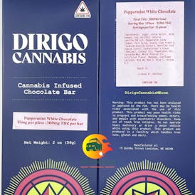 300 Mg Peppermint White Chocolate Bar - Dirigo Cannabis