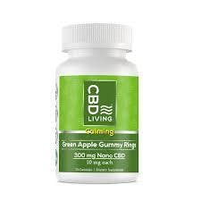 CBD Living Green Apple Gummy Rings Bottle 300mg