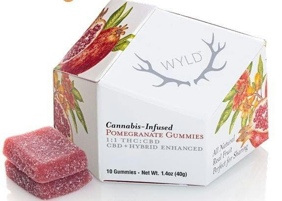 Pomegranate 1:1 THC:CBD Hybrid Enhanced Gummies | 100mg | 10ct | 10mg/ea