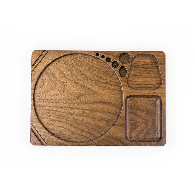 Blazy Susan - Walnut Rolling Tray