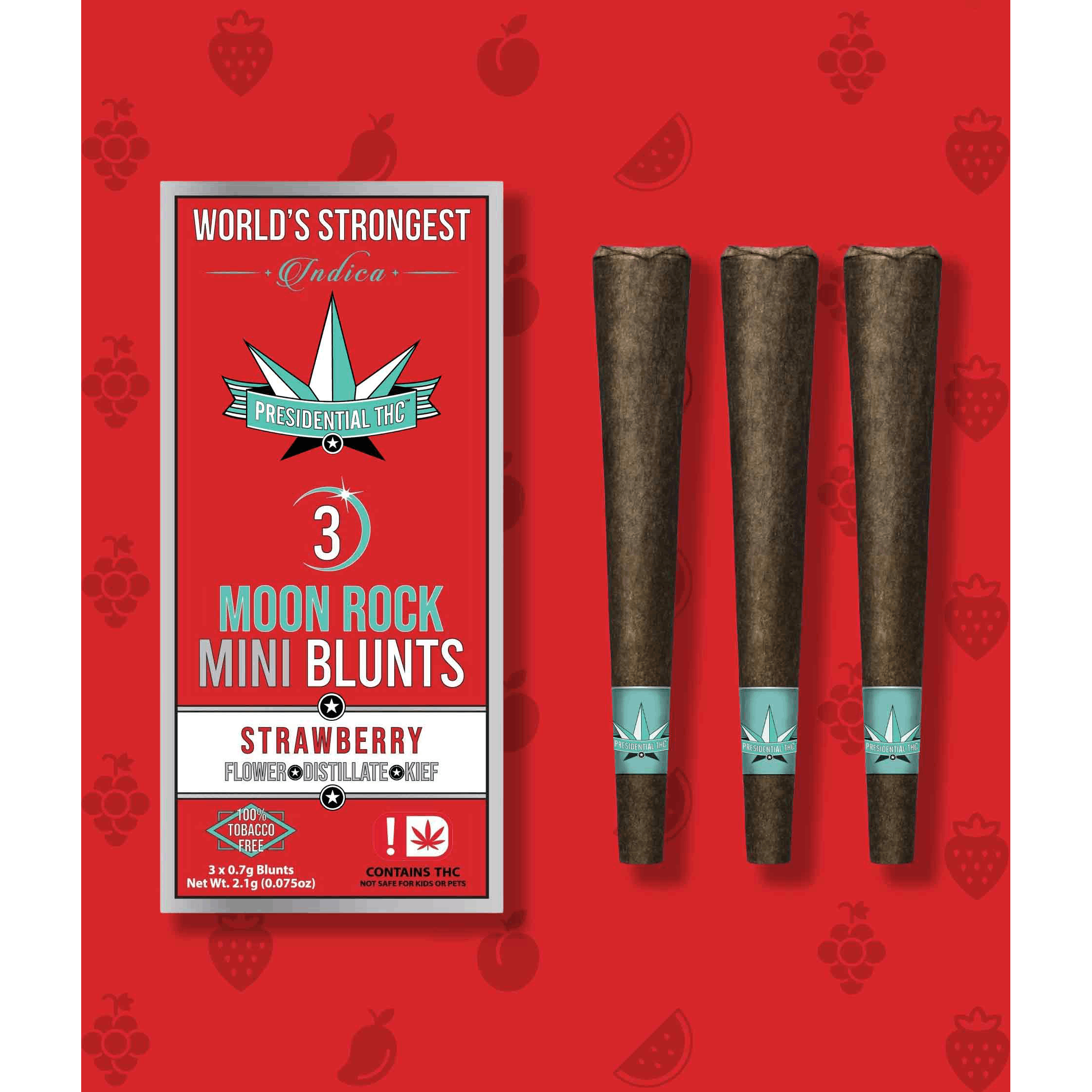 Strawberry | Moon Rock Infused Blunts | 0.7g each | 3pk