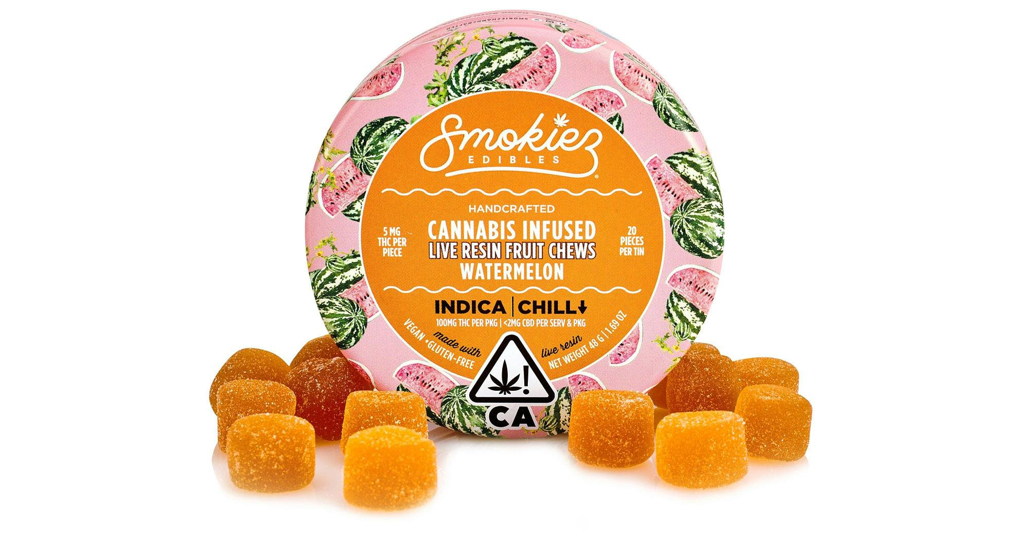 Watermelon Live Resin Fruit Chews | 100mg | 20ct | 5mg/ea