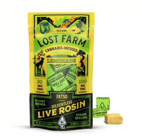 Lost Farm- Lemonade 'Fatso' Live Rosin Gummies | 100mg THC | 10ct | 10mg/ea