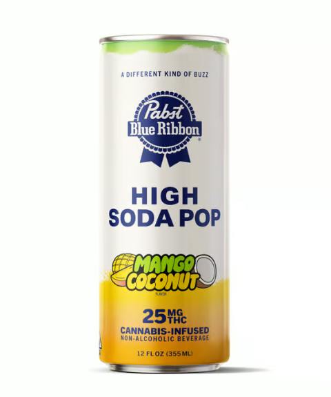 PABST | PBR Cannabis Infused High SodaPop - Mango Coconut | 25mg | Single