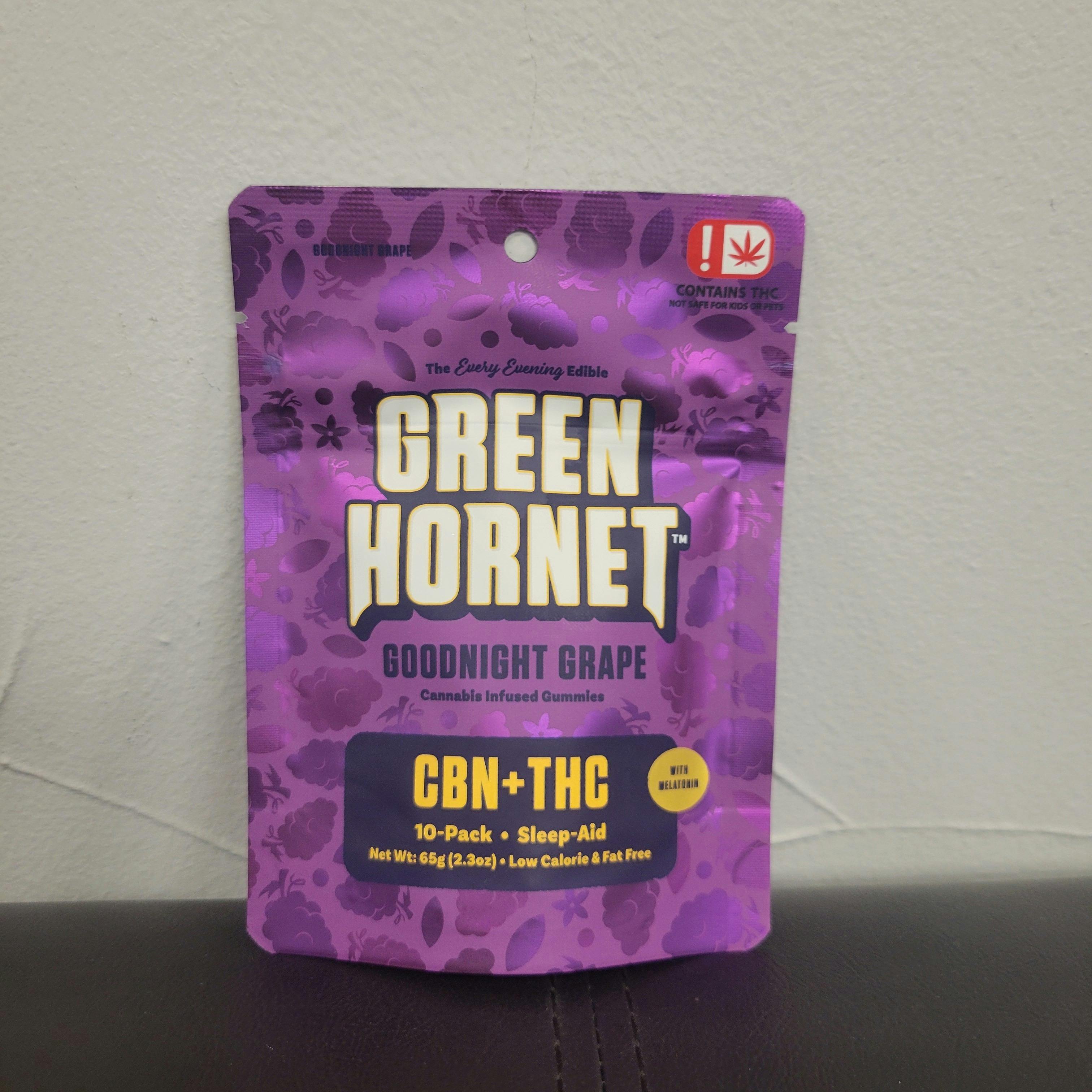 Green Hornet | Goodnight Grape THC:CBN 2:1 Gummies | 100mg | 10ct | 10mg/ea