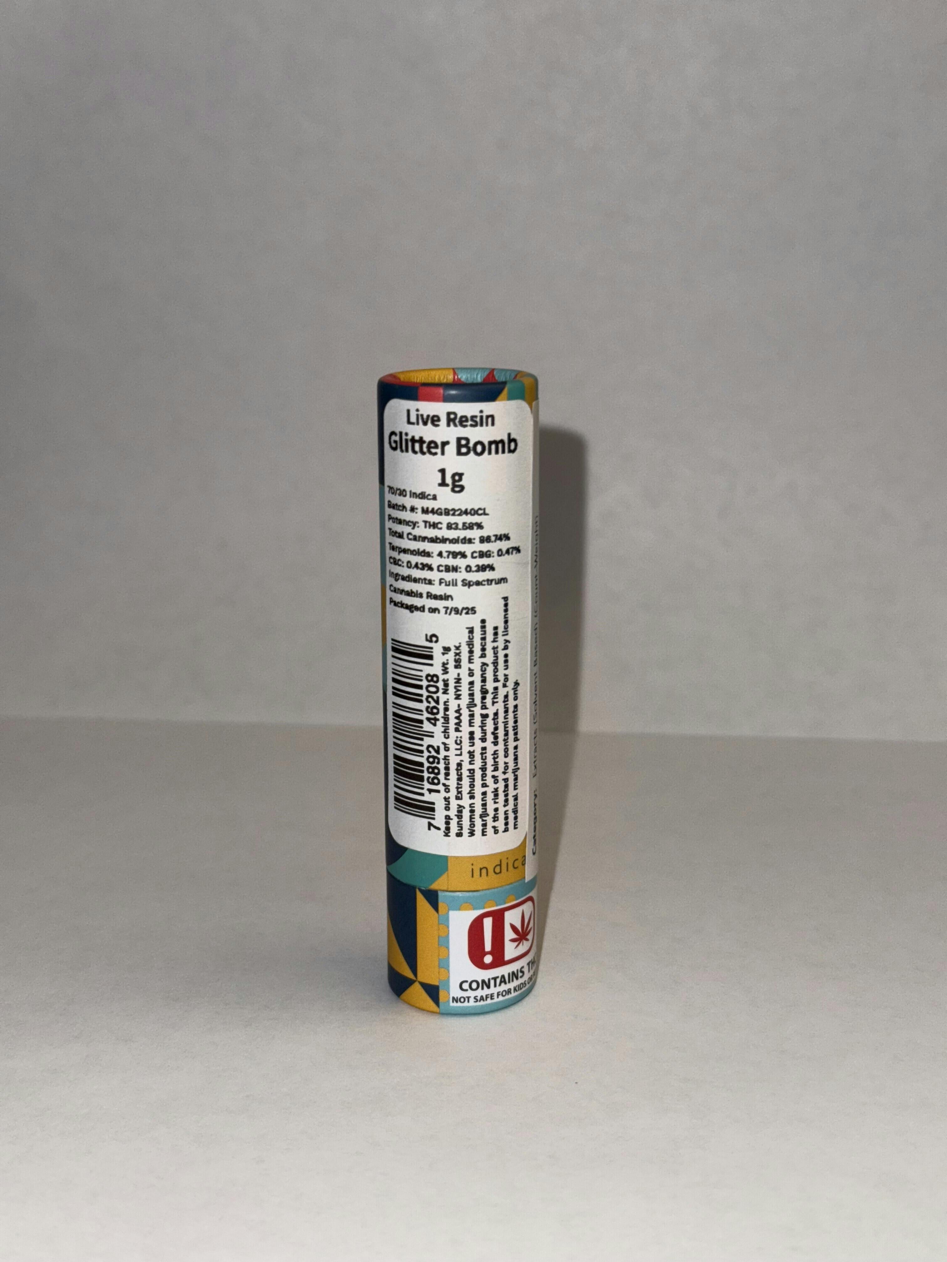 Glitter Bomb | Live Resin Cartridge | 1g by Sunday Extracts
