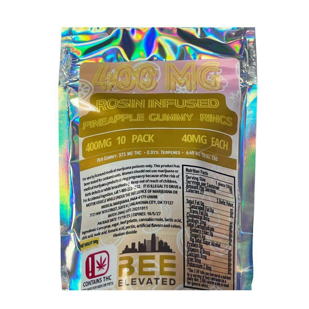 Pineapple Hash Rosin Rings | Gummies | 40mg/ea | 10pk