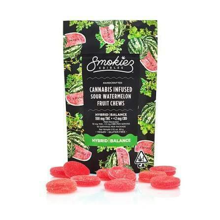 Sour Watermelon Gummies | 100mg | 10ct | 10mg/ea