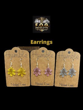 Marijuana Colored Leaf Earrings