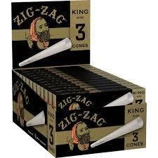 Zig-Zag Unbleached King Cones, 3pk