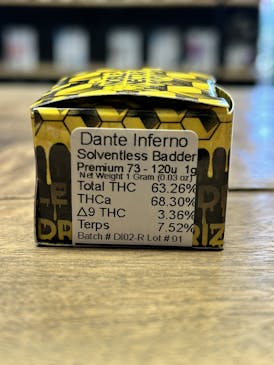 Dante Inferno Premium Rosin - 1 Gram