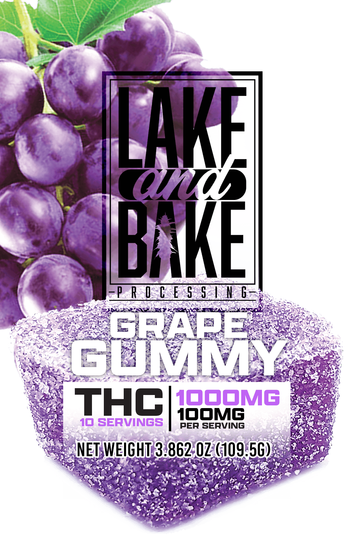 10 PACK GRAPE SINGLE - 1000mg gummies