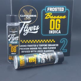 Banana OG (Indica) - 2pk Claybourne Flyers (.5g X 2 THCA infused prerolls)