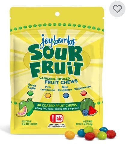 Joy Bombs Sour Fruit - 100mg THC (40pk / 2.5mg THC ea)