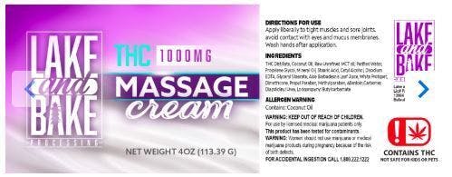 Lake & Bake Massage Cream 1,000mg