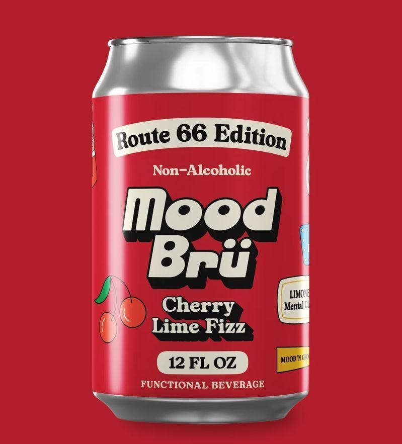 Mood Bru Cherry Lime Fizz Non-Alcoholic Mocktail 12oz