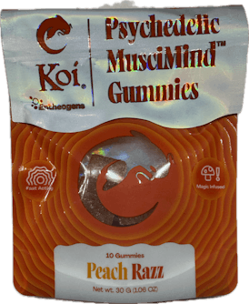 Koi Psychedelic muscimind Peach Razz gummies