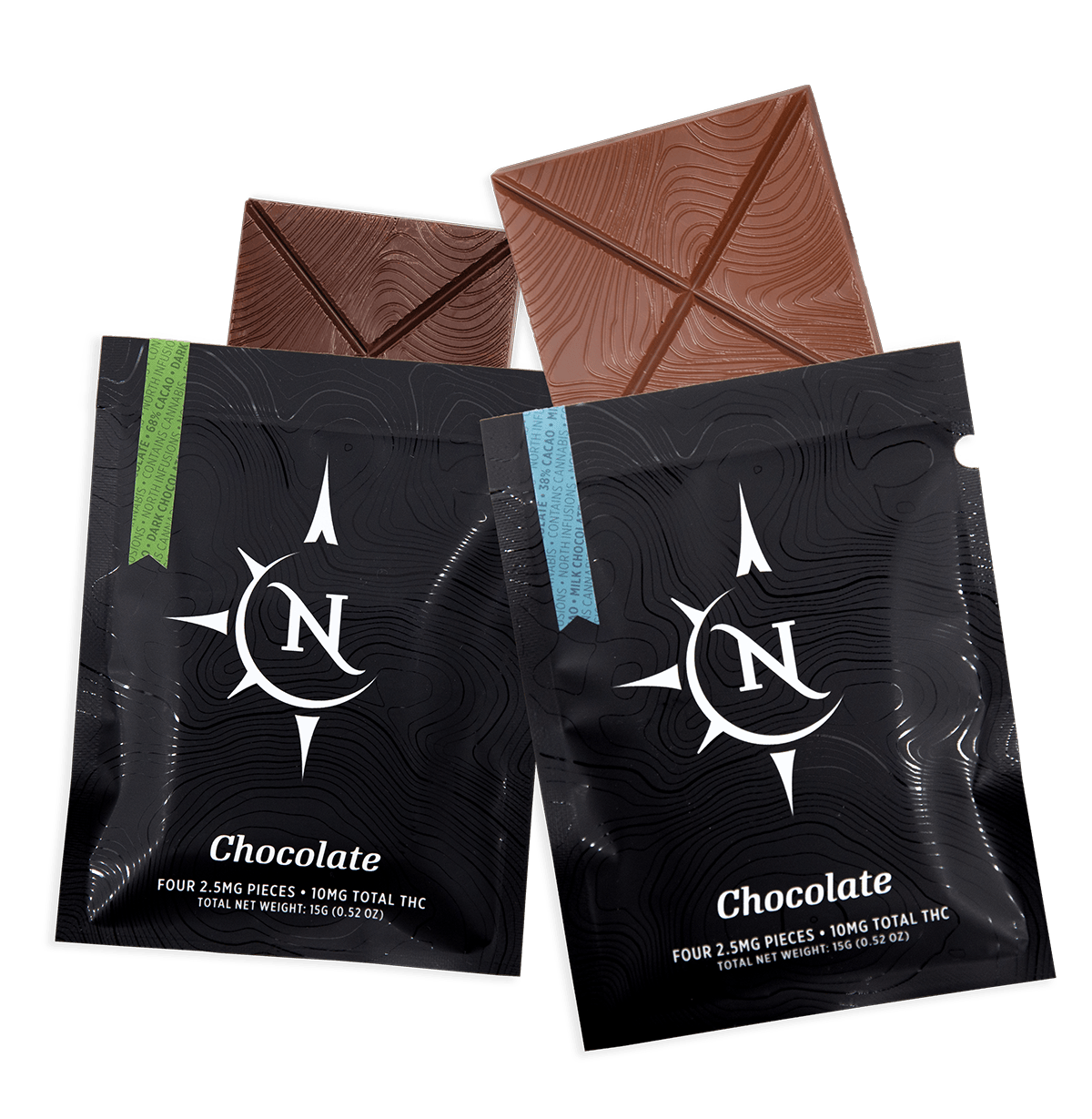 Great Northern Cannabis 20mg Dark Chocolate Square (Sativa) 1:1 THC:CBD at Coldsmoke