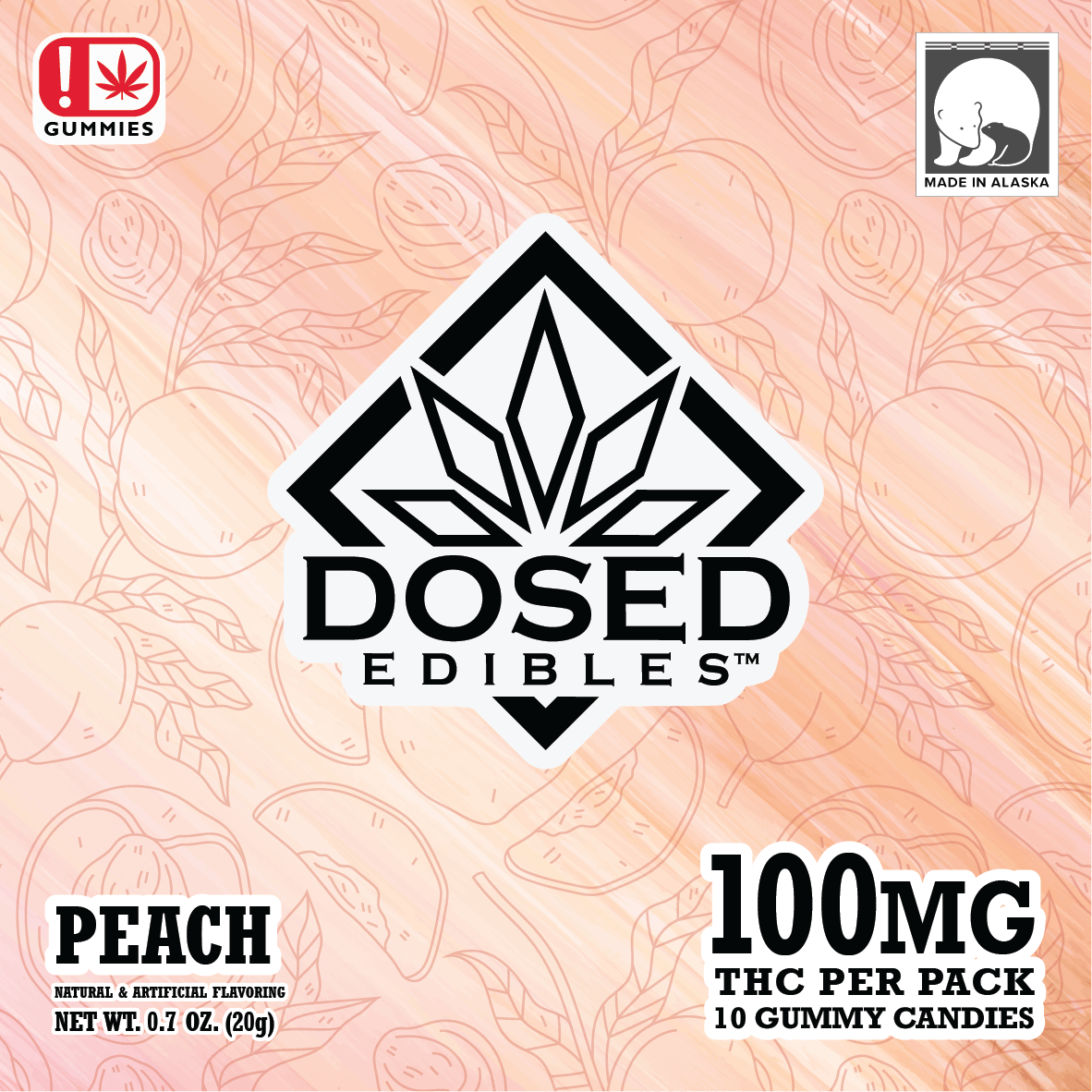 Just Peachy Gummies | 100mg | 10ct | 10mg/ea