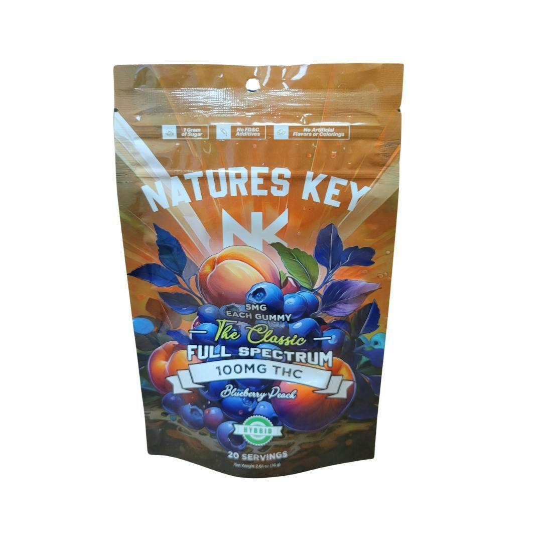 Natures Key 100mg Blueberry Peach Gummies (TAX INCLUDED)