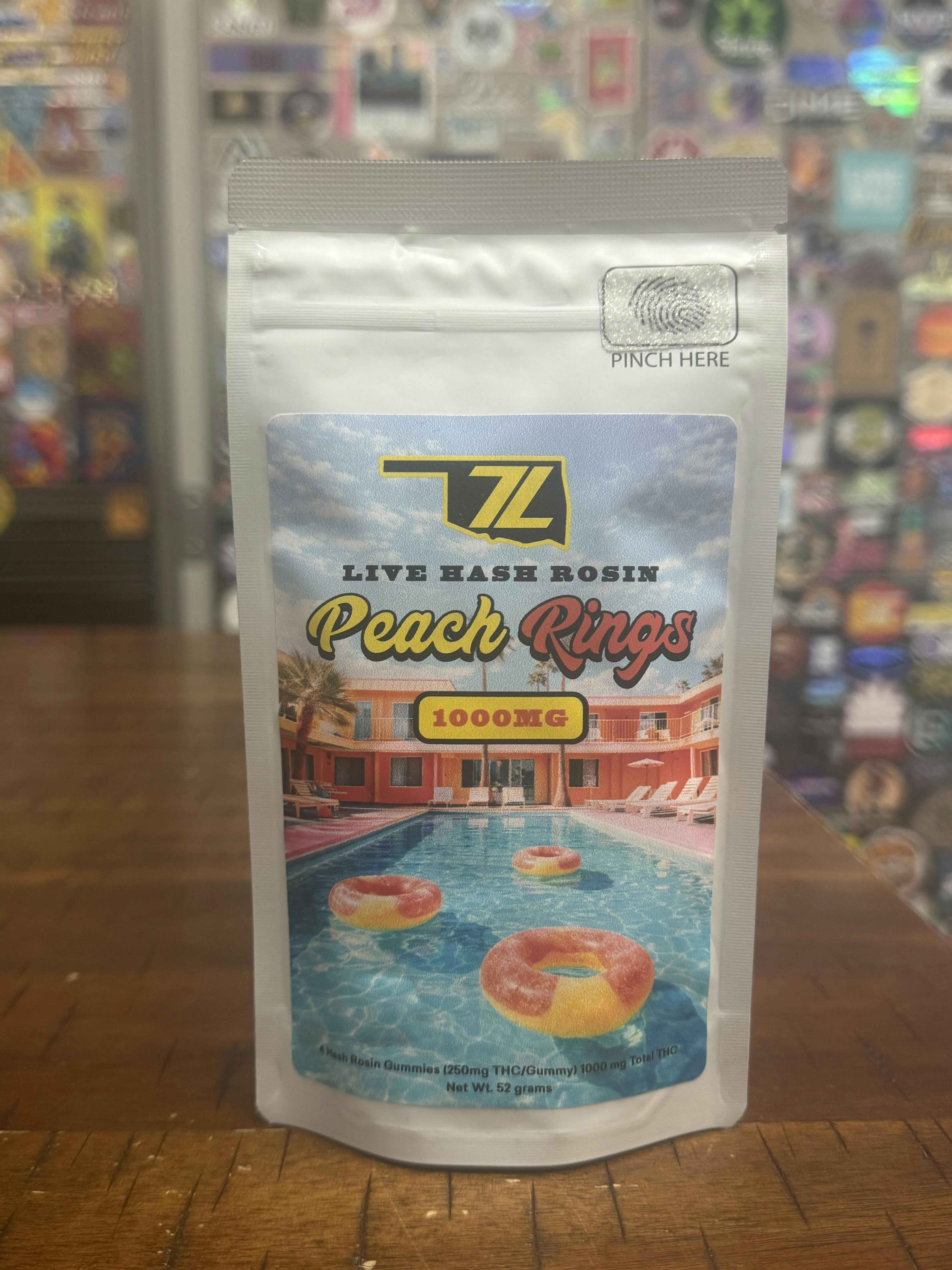 7-Leaf | Peach Rings | 1000mg | Hash Rosin Candy