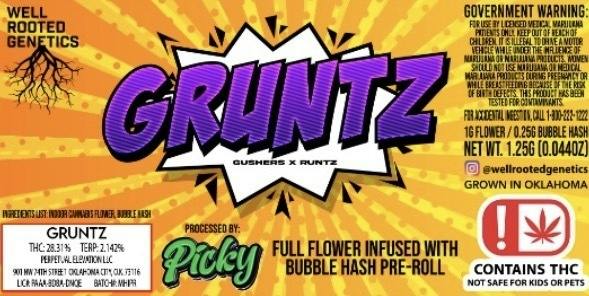 WELL ROOTED 1.25G GRUNTZ INFUSED PREROLL