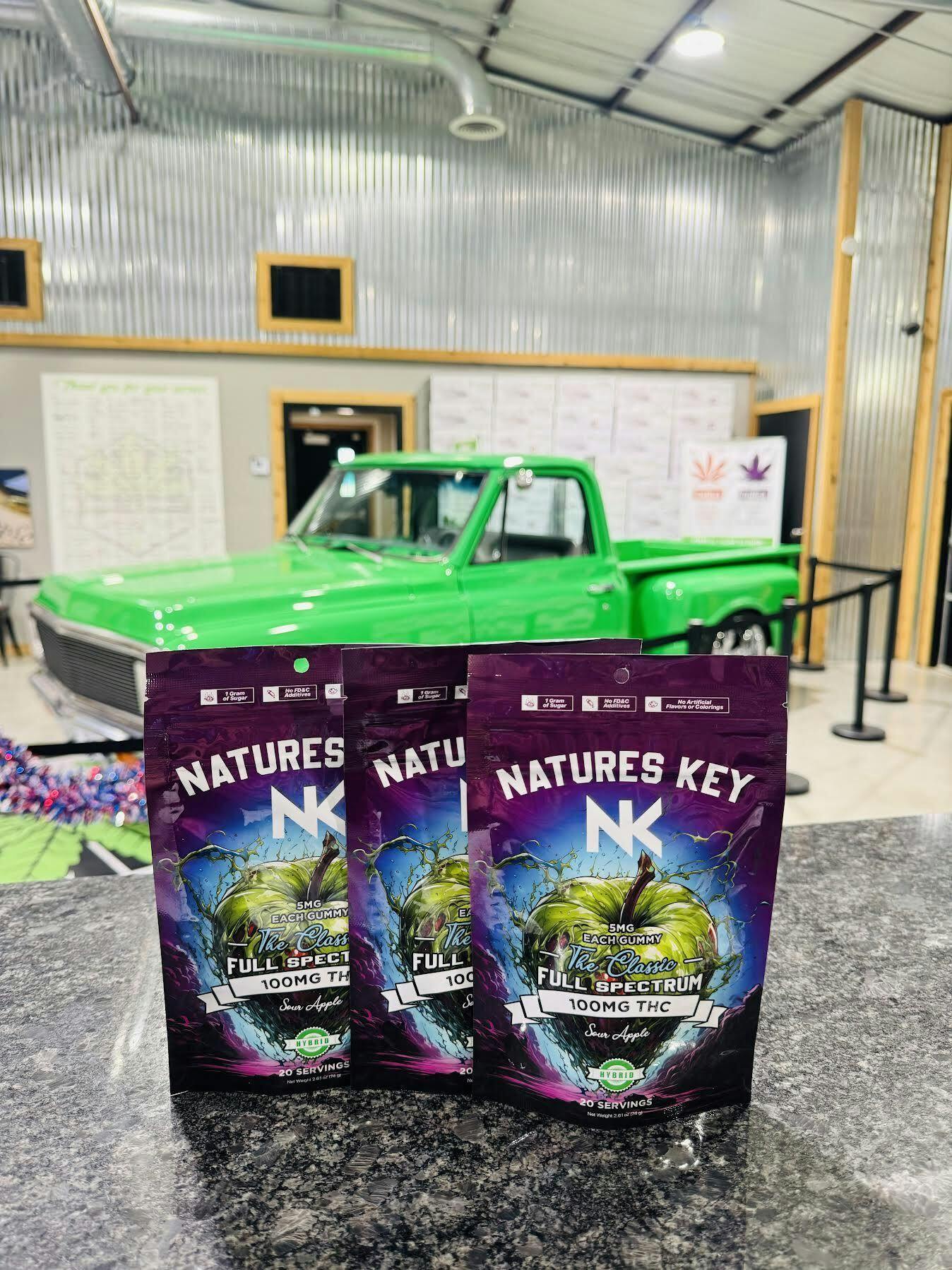 100MG - NATURES KEY - FULL SPECTRUM GUMMIES - GREEN APPLE