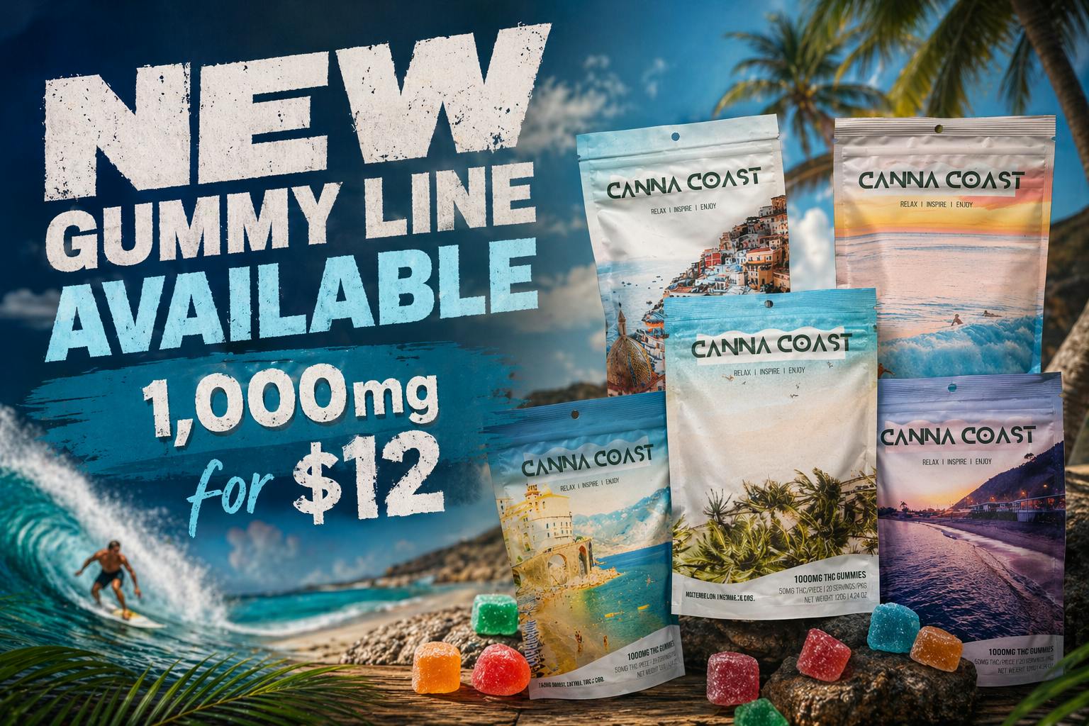 1,000MG - CANNA COAST GUMMIES