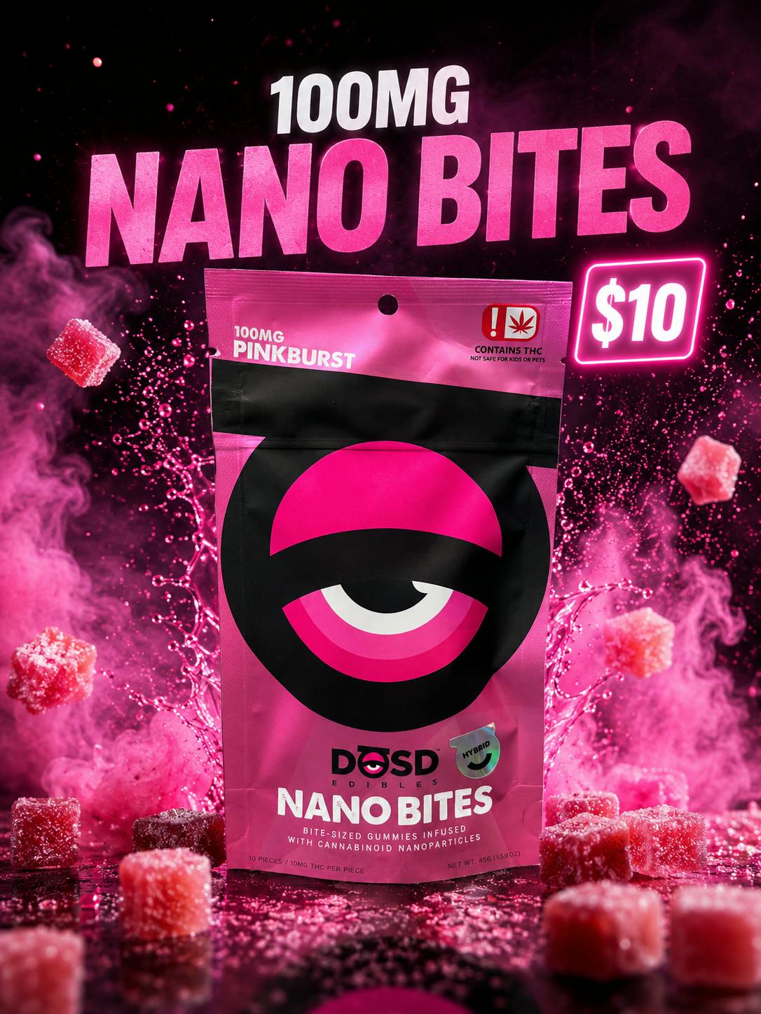 Nano Bites - Pinkburst 100mg, Hybrid Enhanced